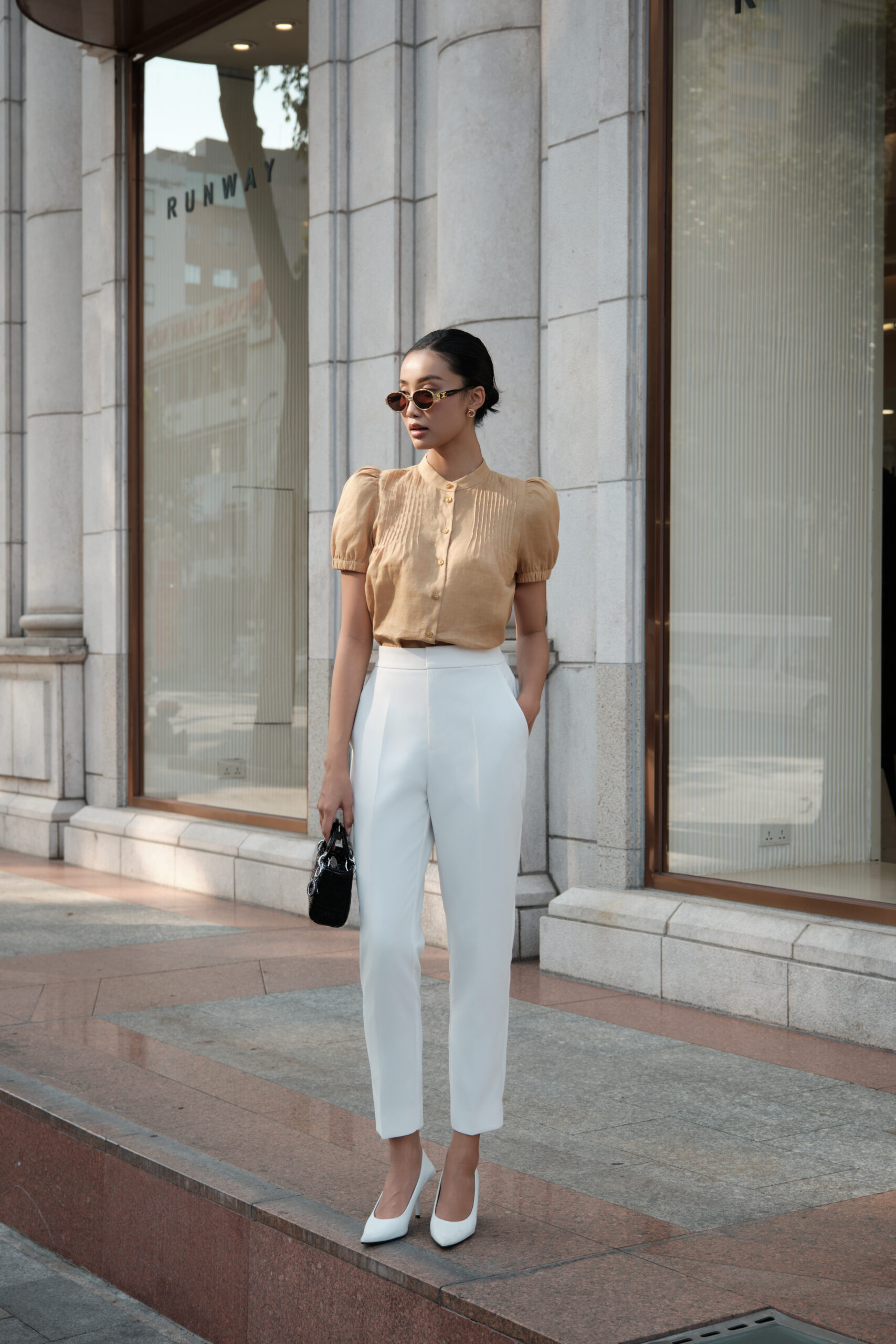 Quần tây căn bản trắng - Hình ảnh 2
