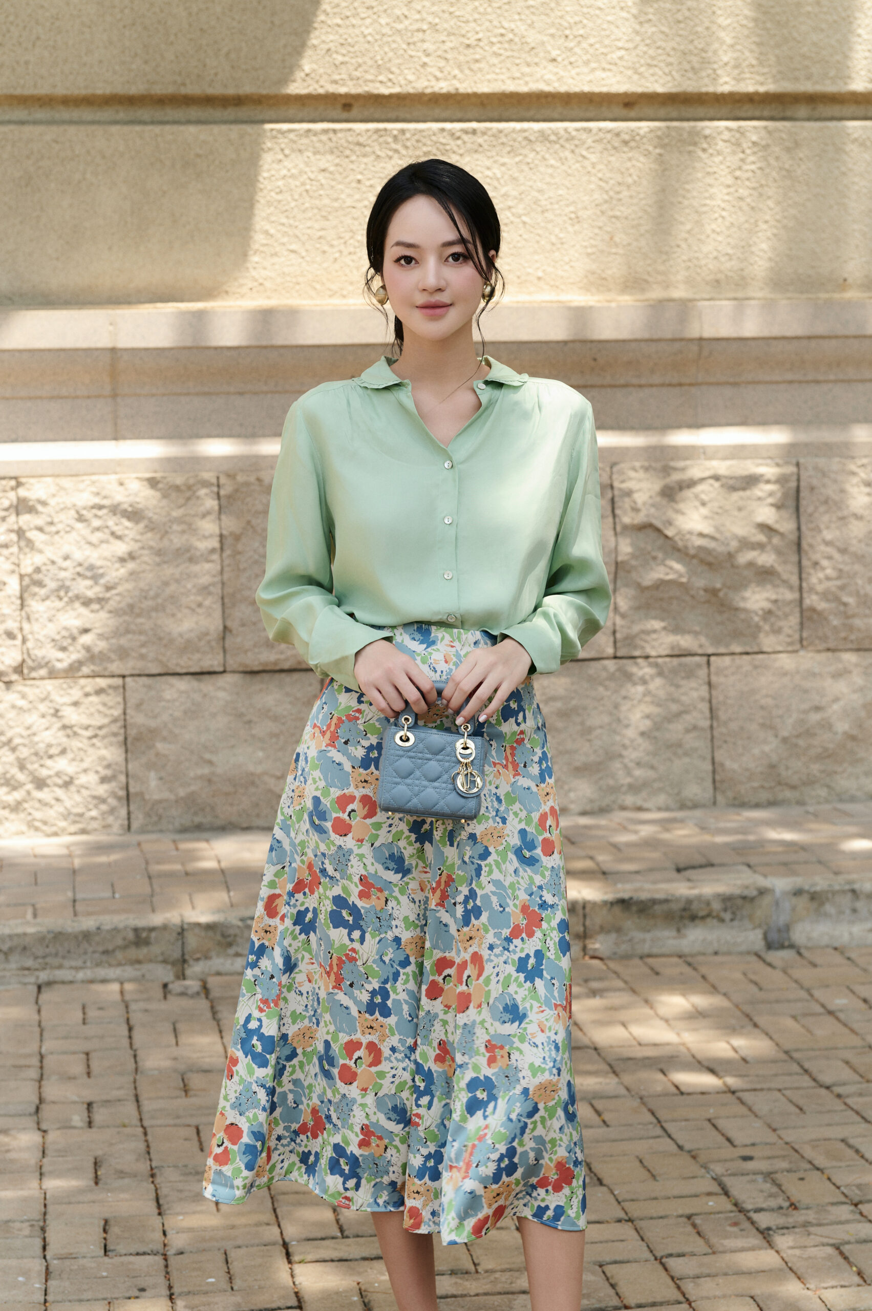 Áo sơmi cổ sen bèo cotton sợi tre - Hình ảnh 3
