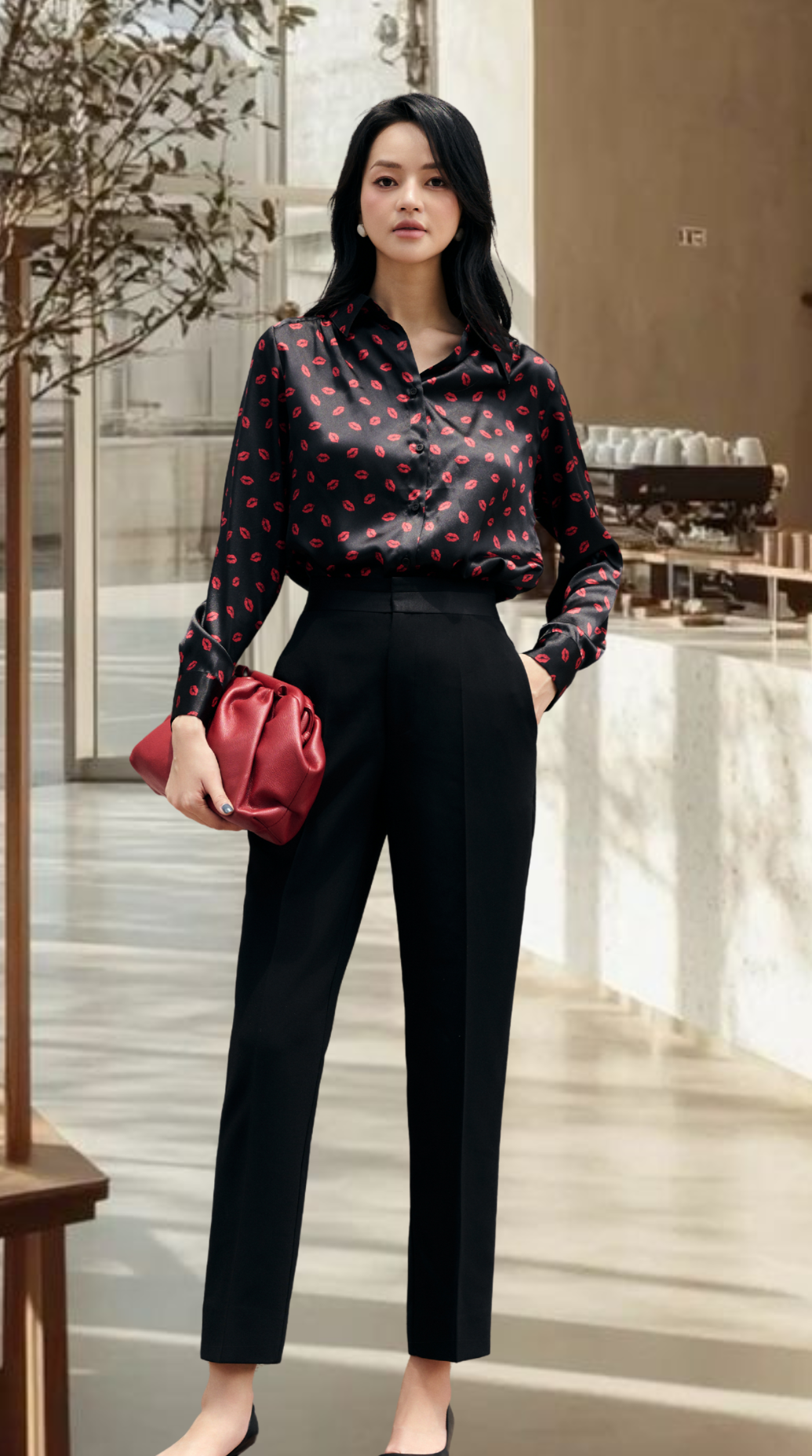 Quần tây phối lưng