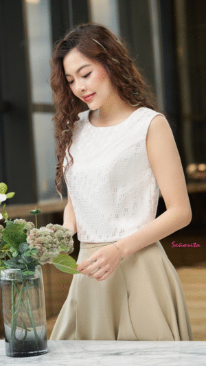 Áo croptop dây kéo sau