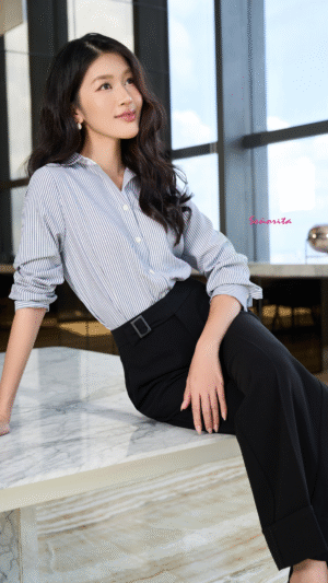 Áo sơmi sọc xám