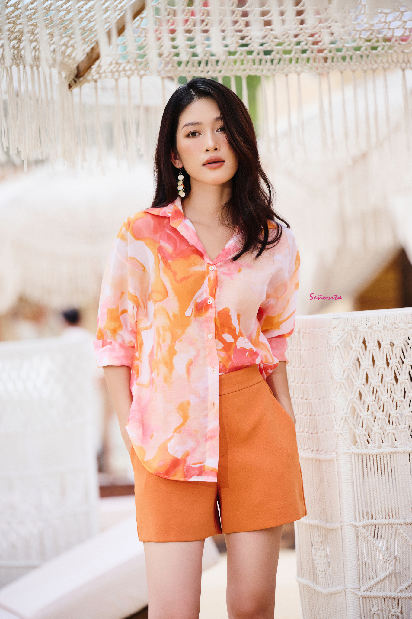 Áo sơmi họa tiết cam - Hình ảnh 5