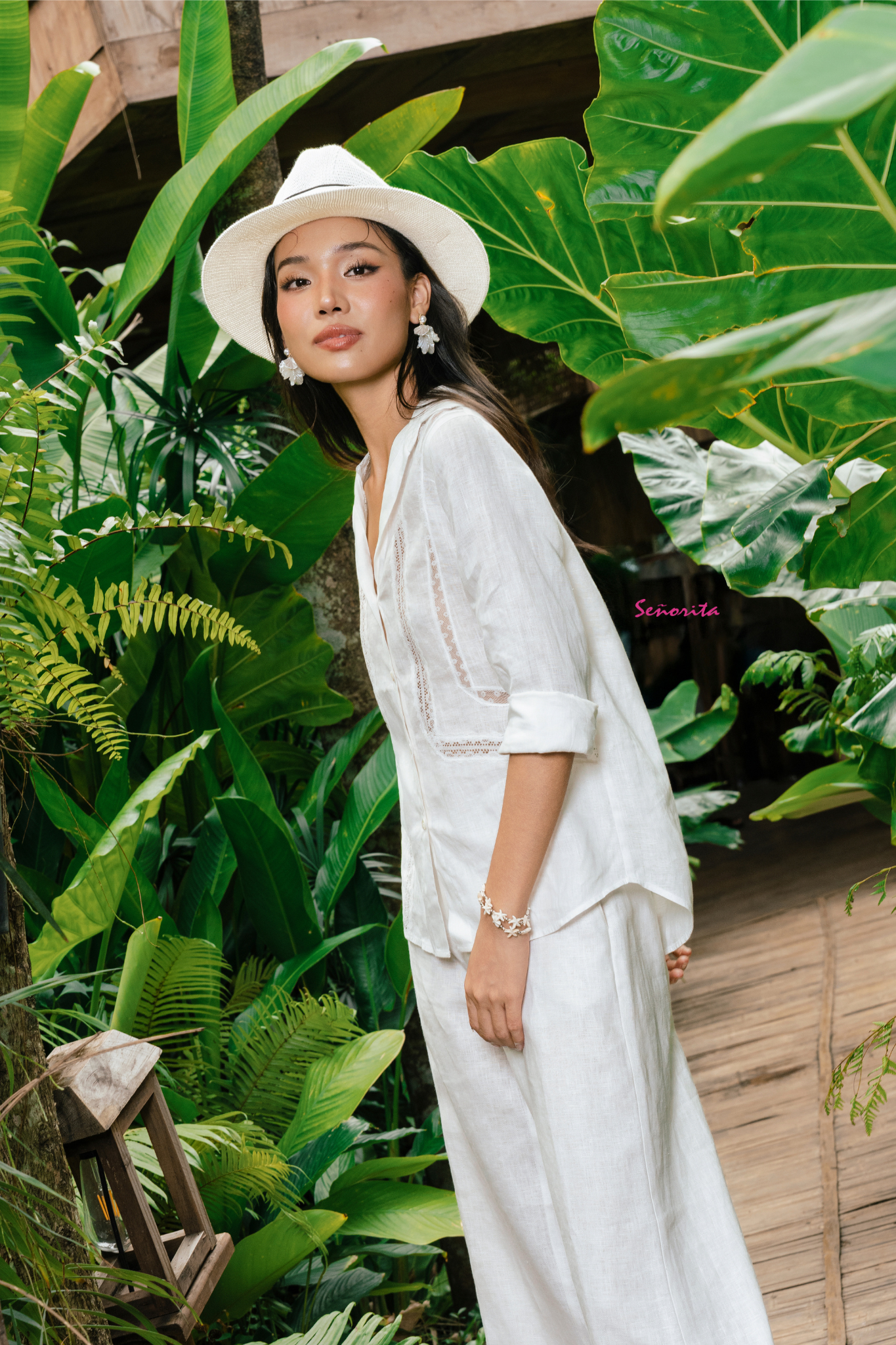 Áo sơmi linen phối ren trắng - Hình ảnh 7