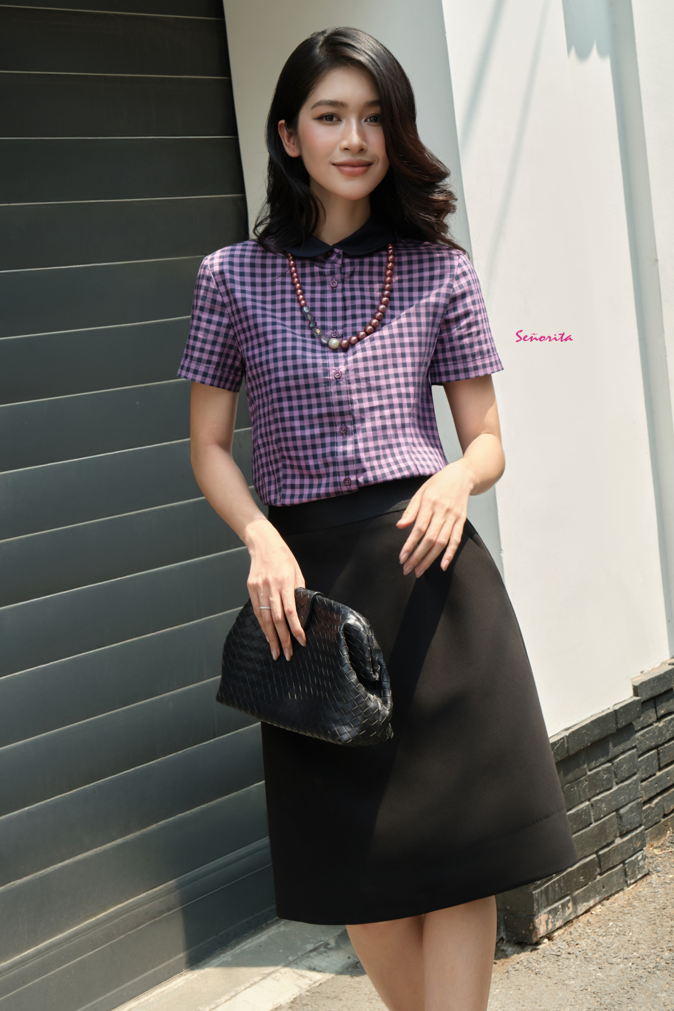 Chân váy chữ A phối lưng